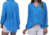 Camisa Blusa Chiffon transparente mullet